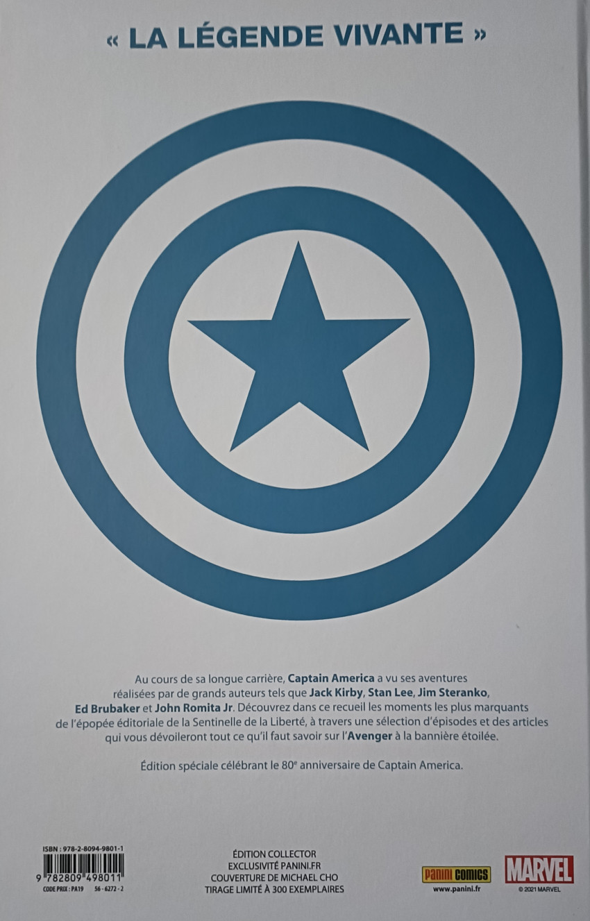 Verso de l'album Je suis Captain America