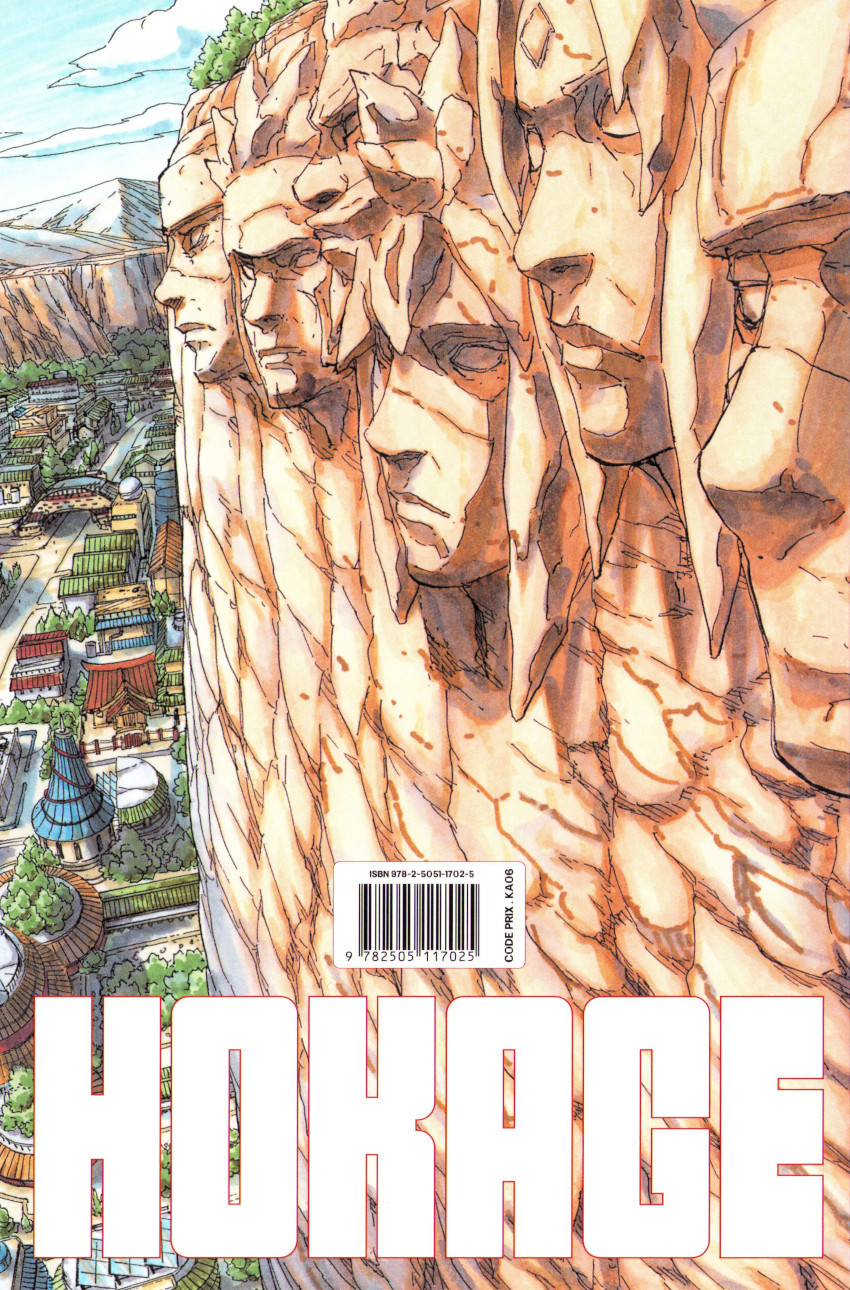 Verso de l'album Naruto Edition Hockage 36