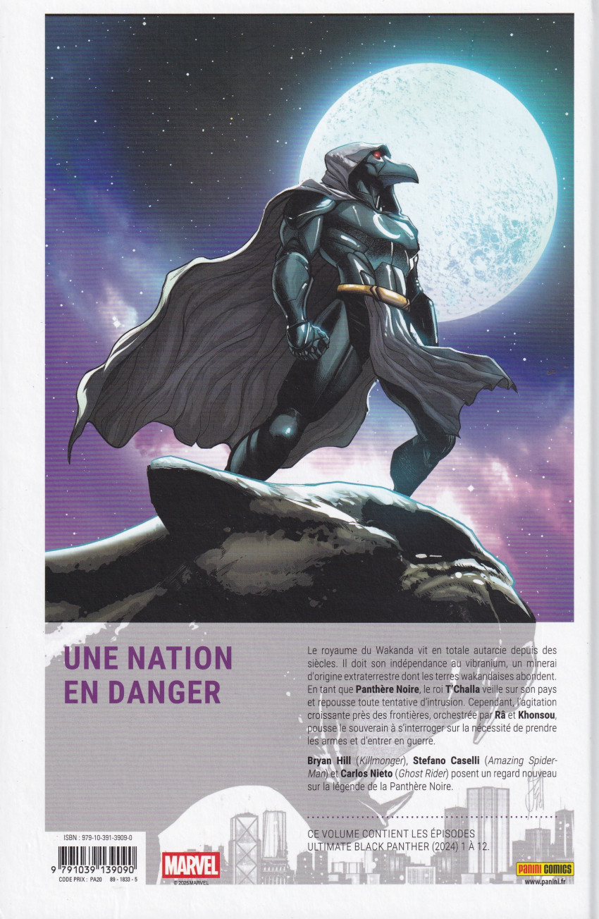 Verso de l'album Ultimate Black Panther 1 Guerre et paix