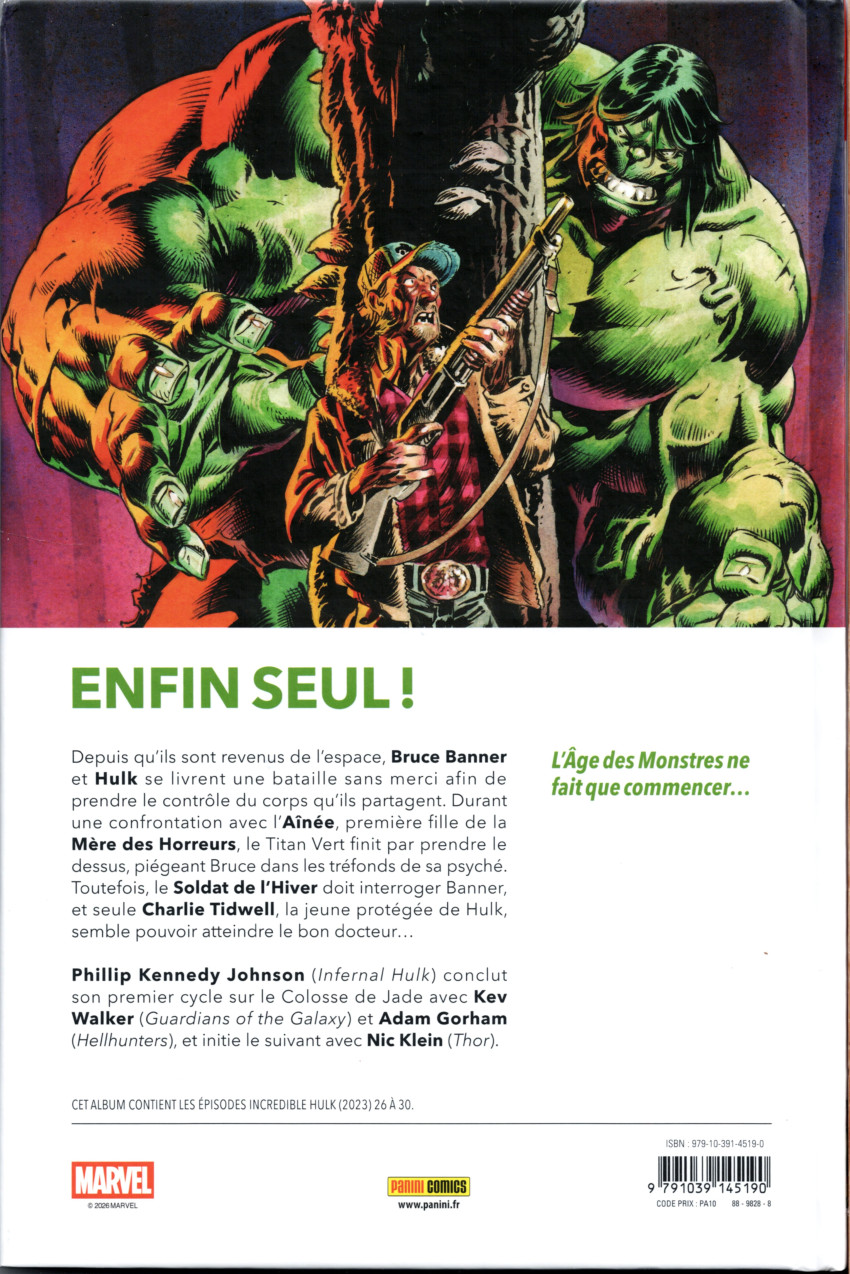 Verso de l'album The incredible Hulk 6 La route du monstre