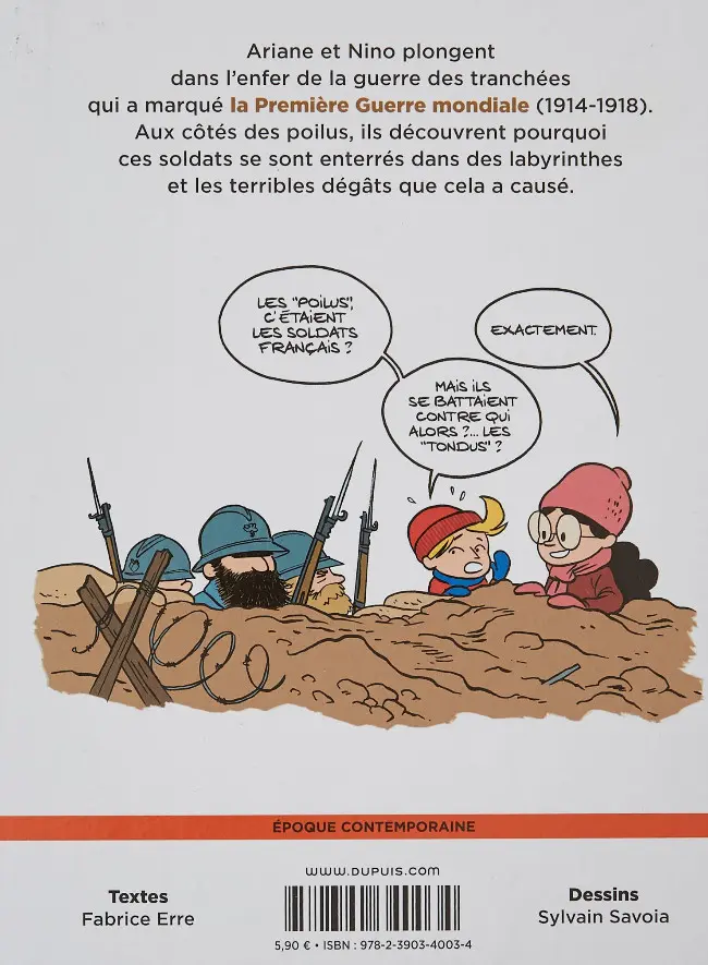 Verso de l'album Le Fil de l'Histoire 1 La guerre des tranchées - L'enfer des poilus