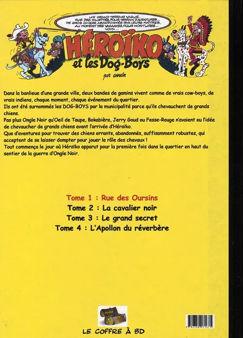 Verso de l'album Héroïko et les Dog-Boys Tome 1 Rue des Oursins