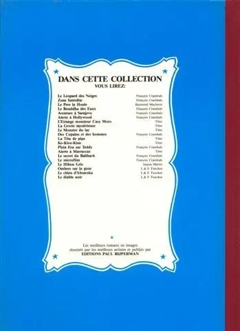 Verso de l'album Le Hibou gris