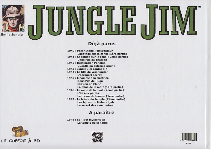 Verso de l'album Jungle Jim 1947 - Le trésor du temple (2eme partie) - les bijoux du Maharadjah - Le secret des eaux noires