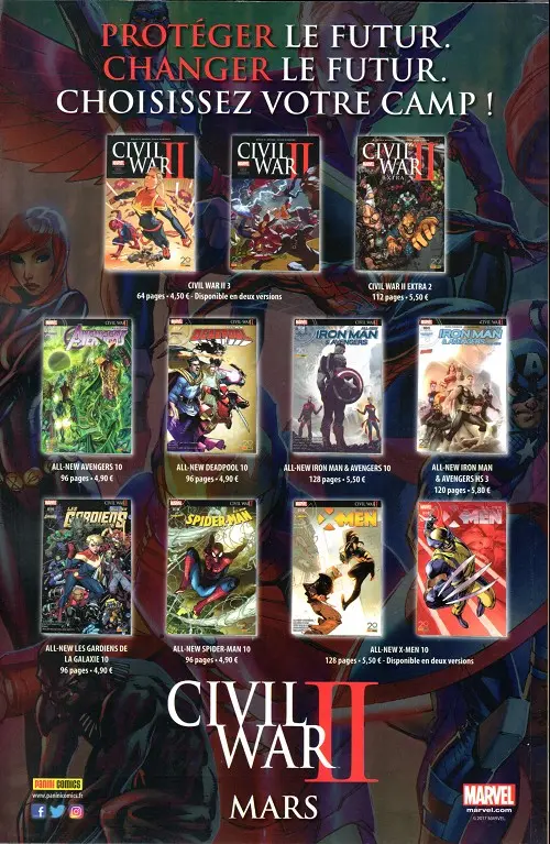 Verso de l'album All-New Les Gardiens de la Galaxie Tome 10 Civil War II