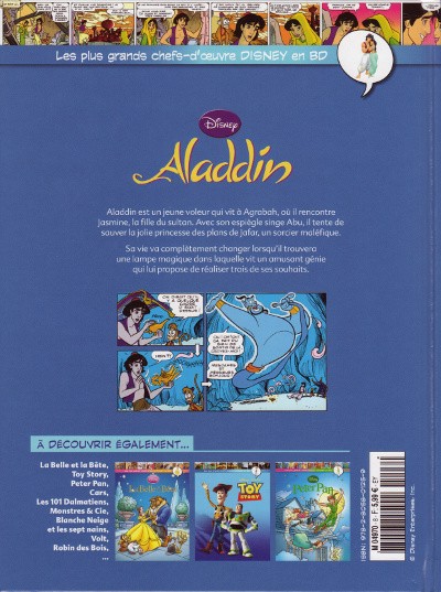 Verso de l'album Les plus grands chefs-d'œuvre Disney en BD Tome 8 Aladdin