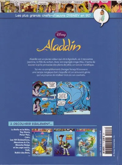 Verso de l'album Les plus grands chefs-d'œuvre Disney en BD Tome 8 Aladdin