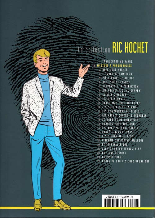 Verso de l'album Ric Hochet La collection Tome 2 Mystère à Porquerolles