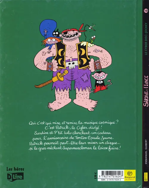 Verso de l'album Sardine de l'espace Tome 10 Le cyber disc-jockey