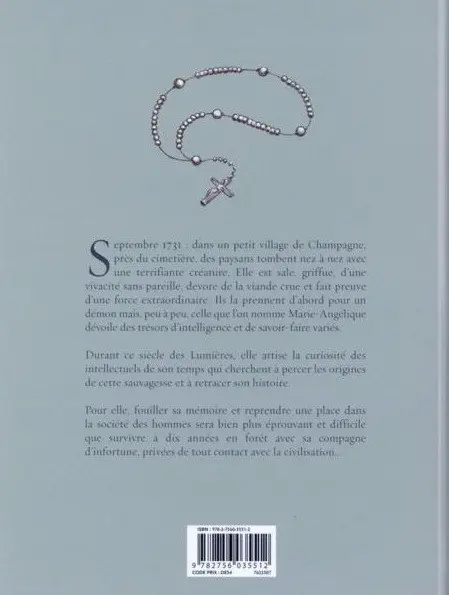 Verso de l'album Sauvage Biographie de Marie-Angélique Le Blanc 1712-1775