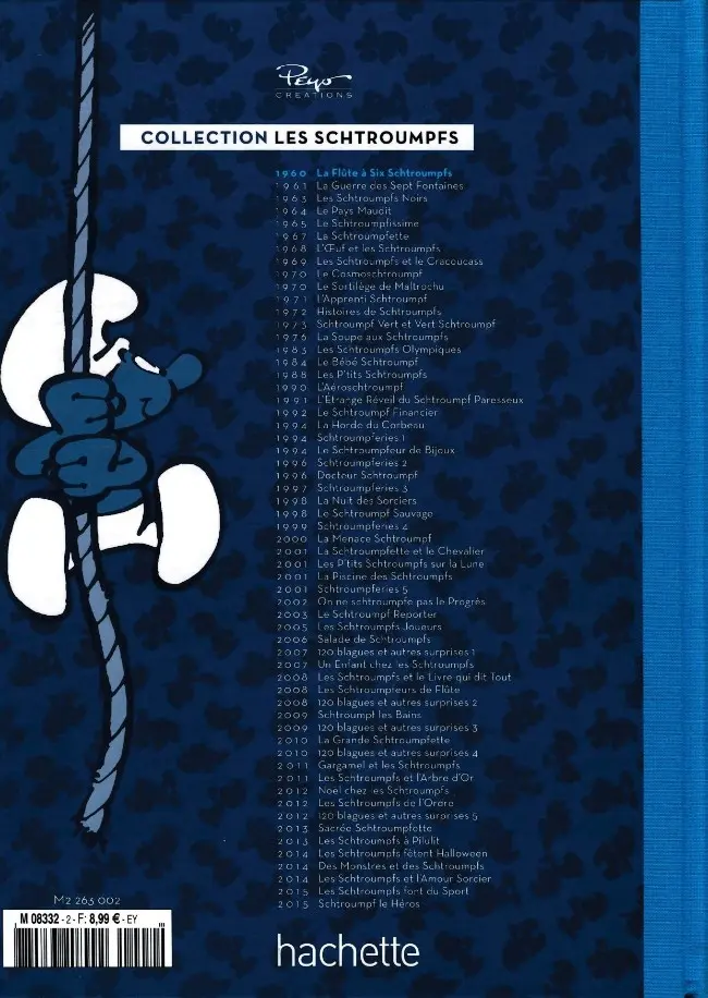 Verso de l'album Les Schtroumpfs La collection Tome 2 Bis La flûte à six schtroumpfs