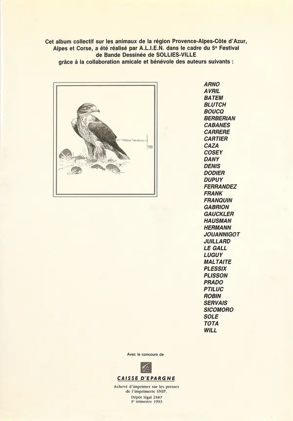 Verso de l'album Animaux sous bulles