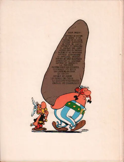 Verso de l'album Astérix Tome 4 Astérix gladiateur