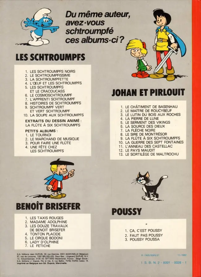 Verso de l'album Benoît Brisefer Tome 4 Tonton Placide