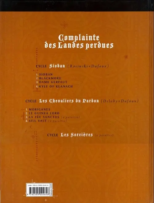 Verso de l'album Complainte des Landes perdues Les Chevaliers du Pardon Tome 2 Le Guinea Lord