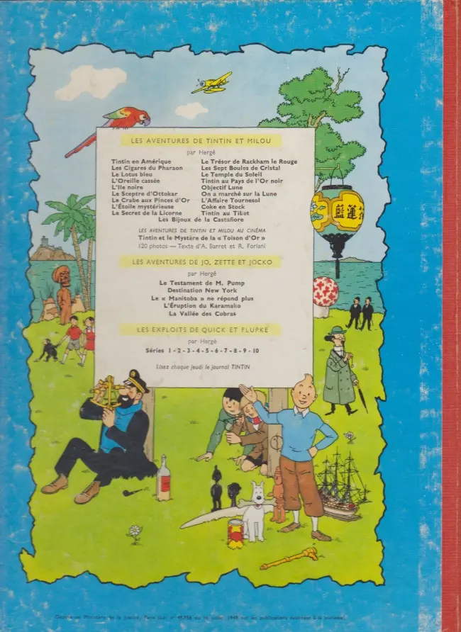 Verso de l'album Les Aventures de Jo, Zette et Jocko Tome 1 Le testament de M. Pump