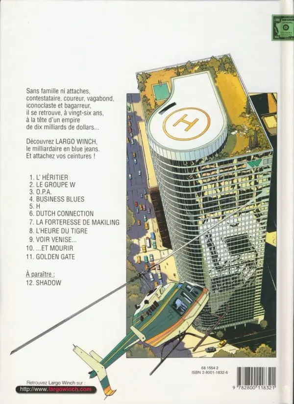Verso de l'album Largo Winch Tome 2 Le groupe w