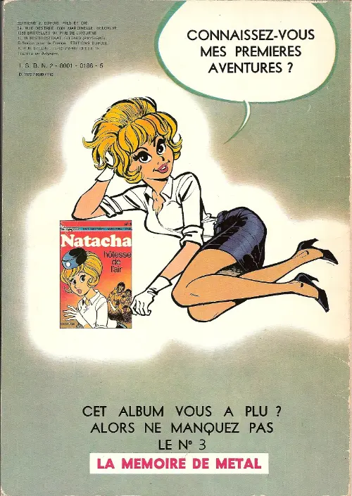 Verso de l'album Natacha Tome 2 Natacha et le Maharadjah