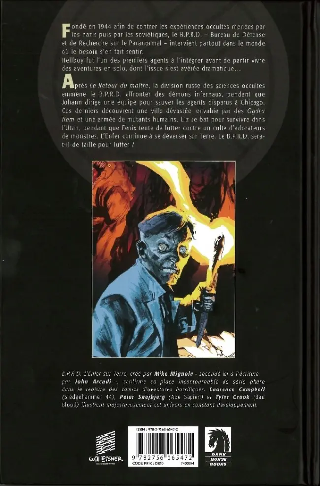 Verso de l'album B.P.R.D. - L'Enfer sur Terre Tome 4 Le Lac de feu