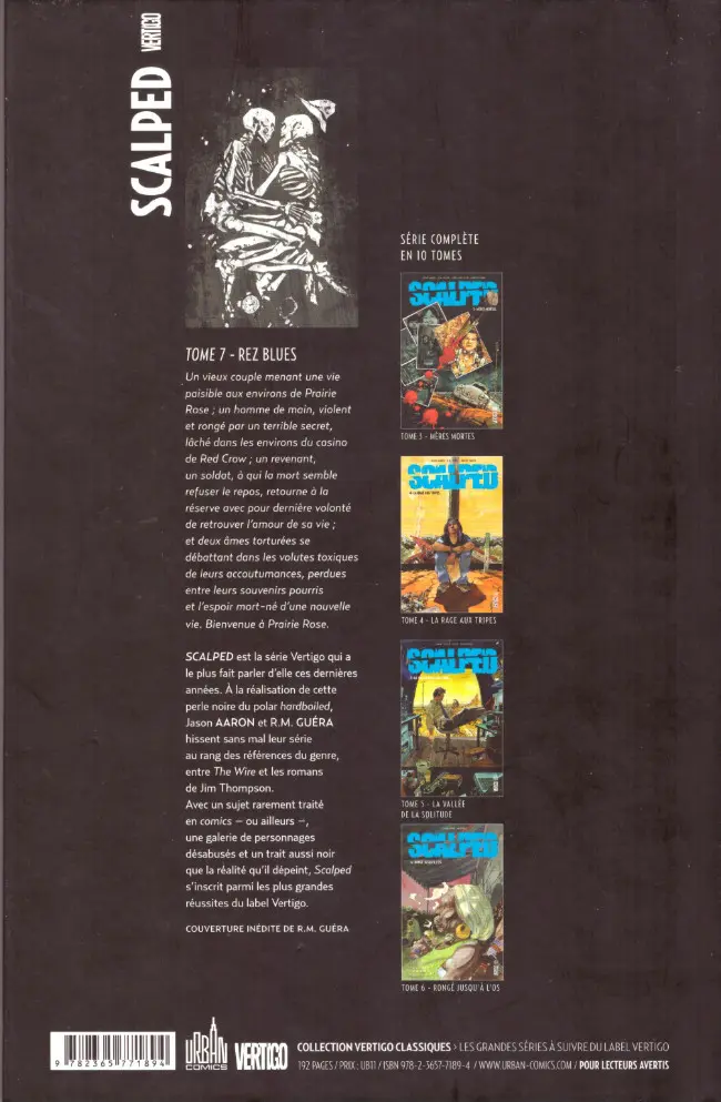 Verso de l'album Scalped Tome 7 Rez Blues