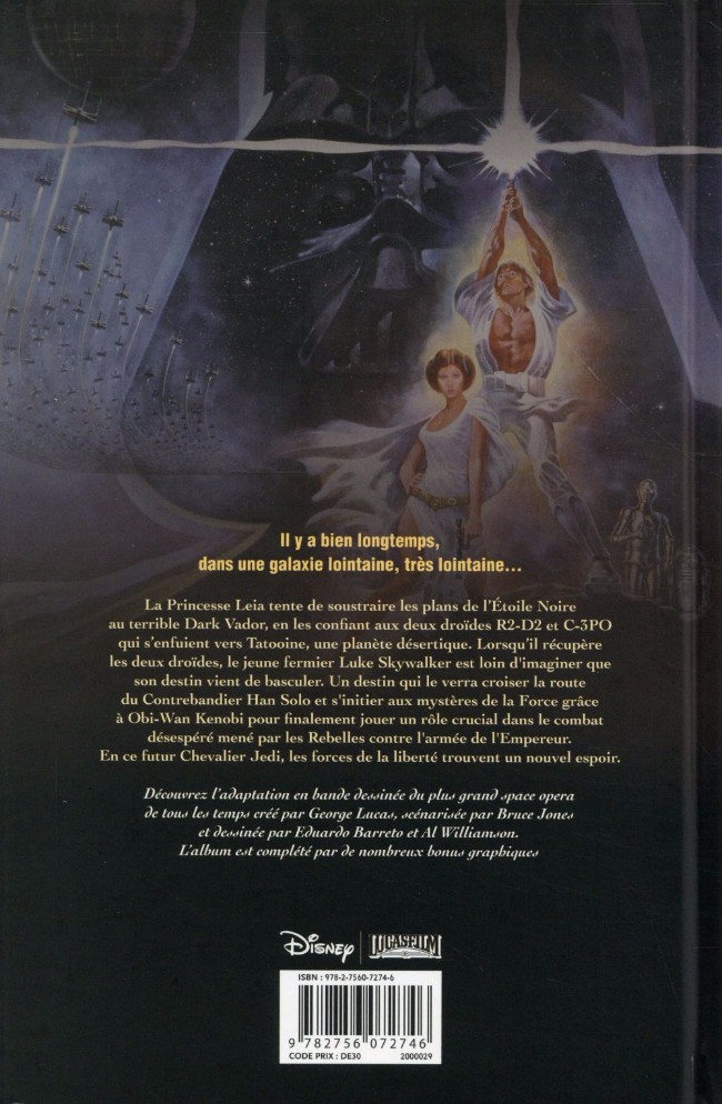 Verso de l'album Star Wars Épisode IV Un nouvel espoir