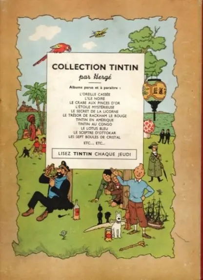 Verso de l'album Tintin Tome 5 Le lotus bleu