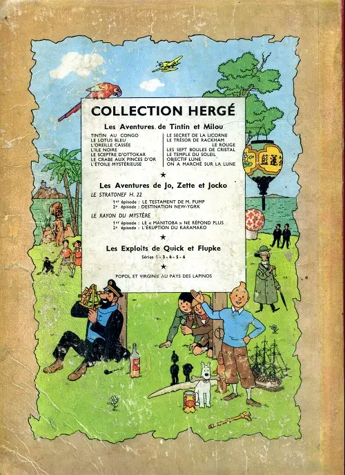 Verso de l'album Tintin Tome 10 L'étoile mystérieuse
