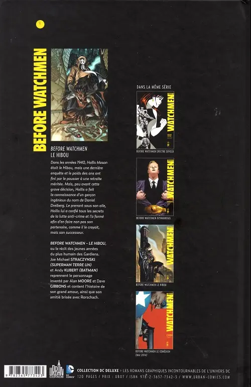 Verso de l'album Before Watchmen Le Hibou