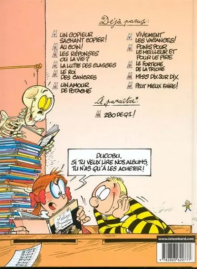 Verso de l'album L'Élève Ducobu Tome 11 Peut mieux faire !