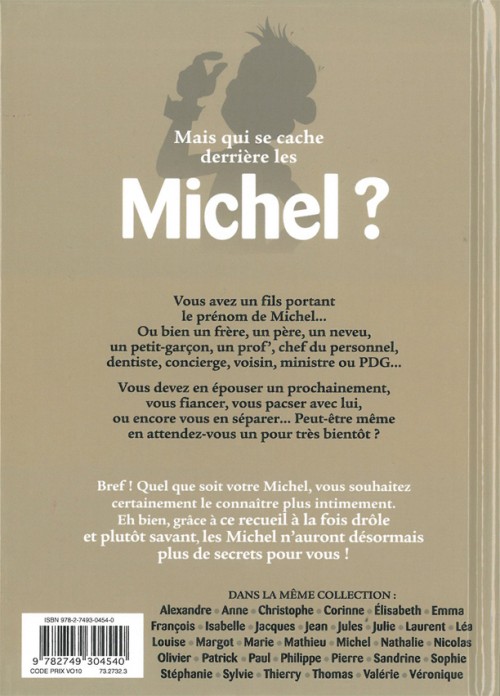 Verso de l'album L'Encyclopédie des prénoms en BD Tome 31 Michel