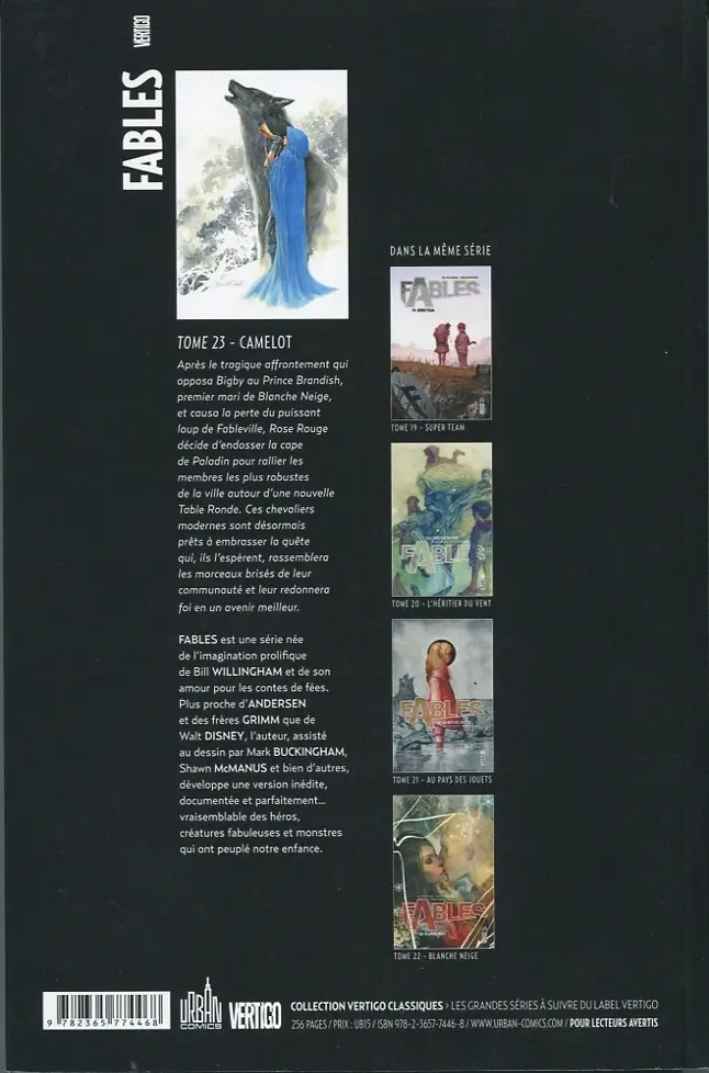 Verso de l'album Fables Tome 23 Camelot