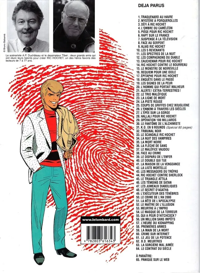 Verso de l'album Ric Hochet Tome 64 Le contrat du siècle