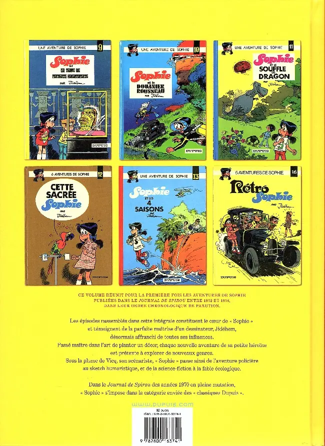 Verso de l'album Sophie Intégrale 4 1972-1978