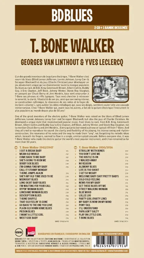 Verso de l'album BD Blues Tome 10 T. Bone Walker