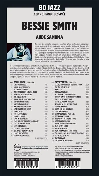 Verso de l'album BD Jazz Bessie Smith