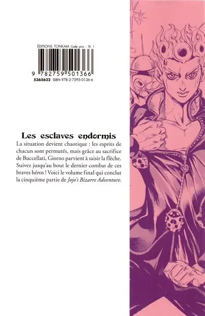 Verso de l'album Jojo's Bizarre Adventure - Golden Wind 17 Les esclaves endormis