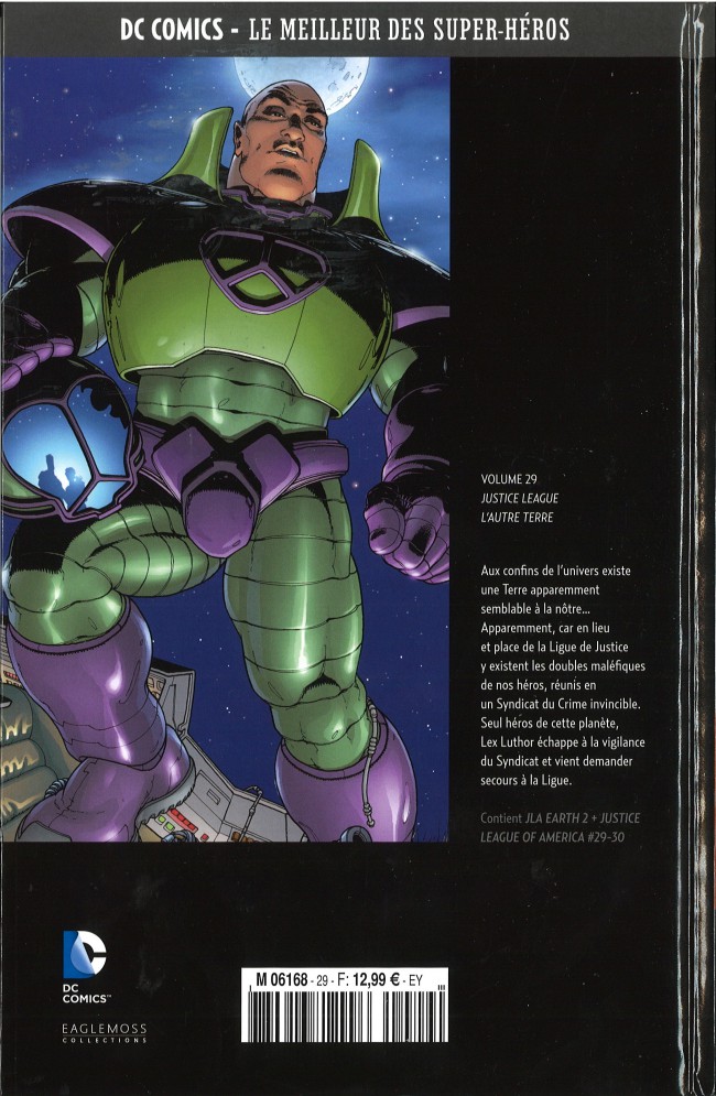 Verso de l'album DC Comics - Le Meilleur des Super-Héros Volume 29 Justice League - L'autre Terre