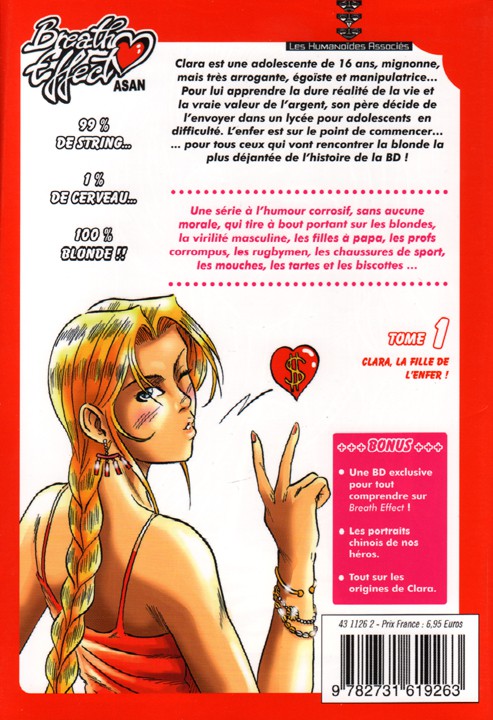 Verso de l'album Breath Effect Tome 1 Clara, la fille de l'enfer !