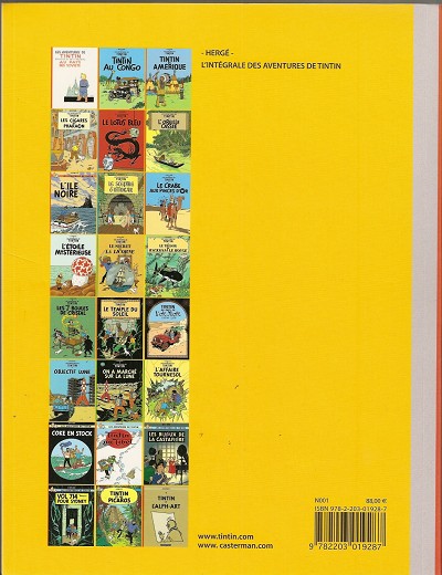 Verso de l'album Tintin Tout Tintin