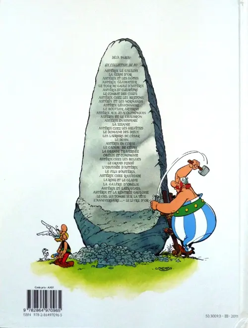 Verso de l'album Astérix Tome 30 La galère d'Obélix