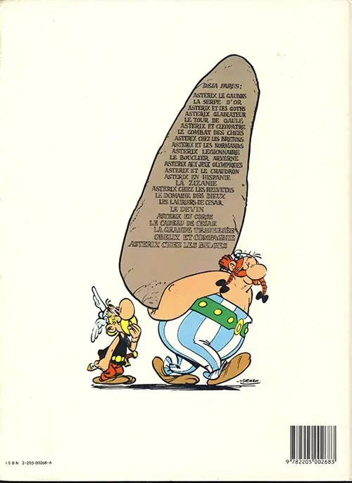 Verso de l'album Astérix Tome 11 Le bouclier Arverne