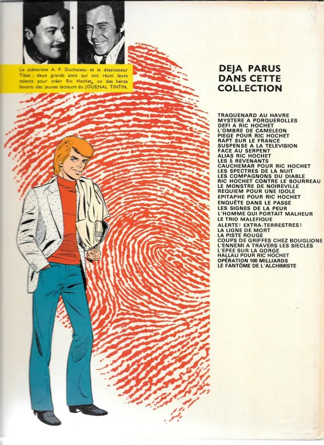 Verso de l'album Ric Hochet Tome 20 L'homme qui portait malheur