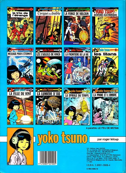 Verso de l'album Yoko Tsuno Tome 12 La proie et l'ombre