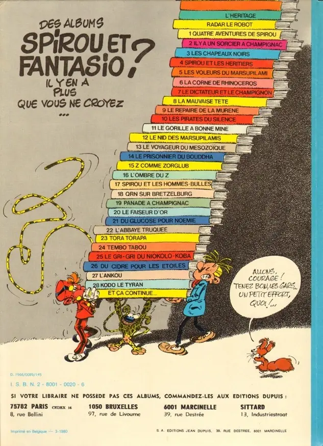Verso de l'album Spirou et Fantasio Tome 18 QRN sur Bretzelburg