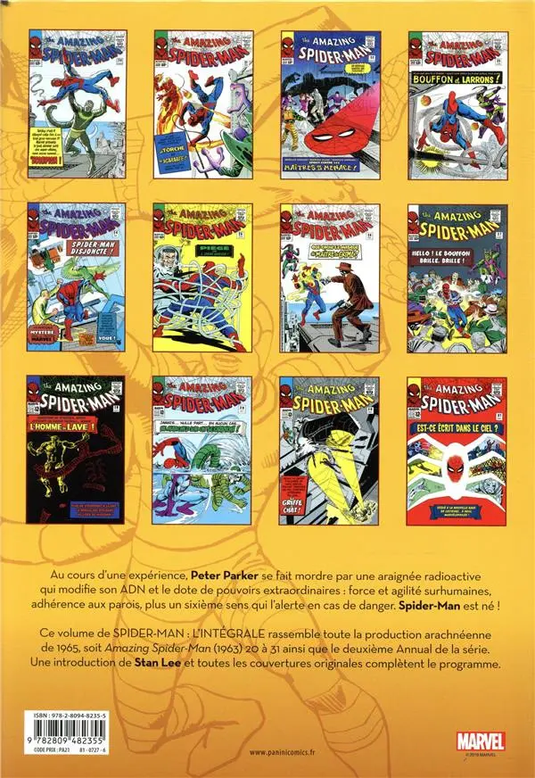 Verso de l'album Spider-Man - L'Intégrale Tome 3 1965
