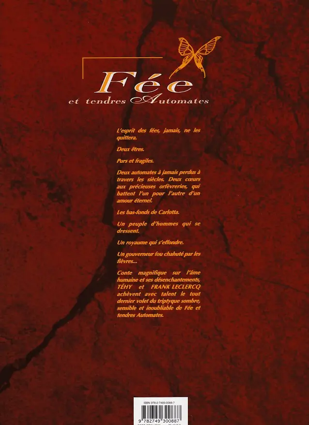 Verso de l'album Fée et tendres automates Tome 3 Wolfgang Miyaké