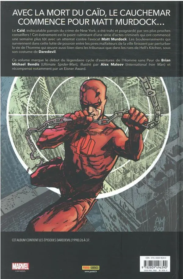 Verso de l'album Daredevil - L'Homme sans peur Tome 1 Underboss