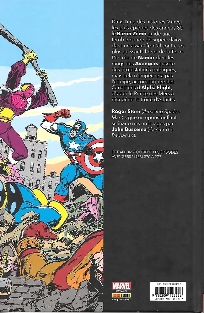 Verso de l'album Best of Marvel Etat de siège