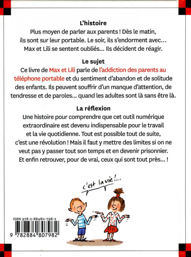 Verso de l'album Ainsi va la vie Tome 121 Les parents de Max et Lili sont accros au portable