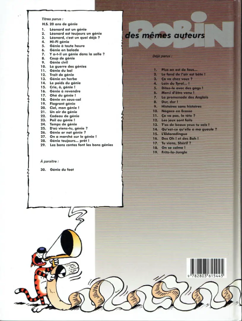 Verso de l'album Léonard Tome 21 Un air de génie